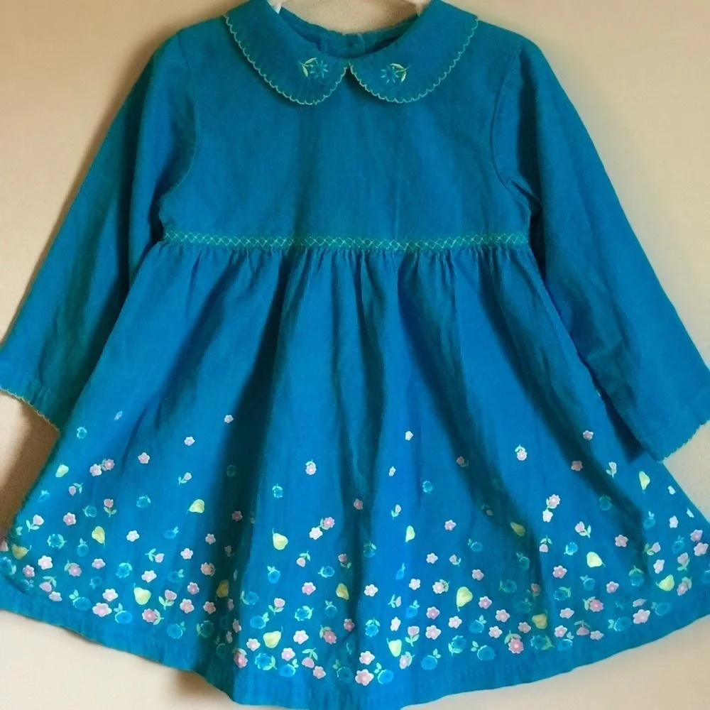 1980’sVintage Toddler Swiss Flower appliqué dress